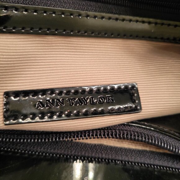 Ann Taylor Black Woven Tote with Wooden Handles - Picture 6 of 10